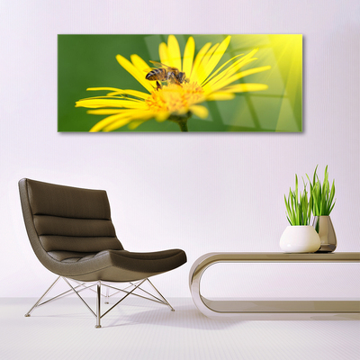 Plexiglas® Wall Art Wasp flower floral black yellow