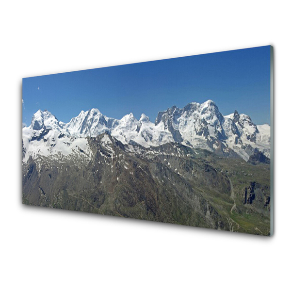 Plexiglas® Wall Art Mountains landscape white grey