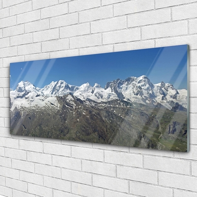 Plexiglas® Wall Art Mountains landscape white grey