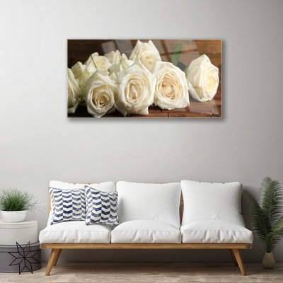 Plexiglas® Wall Art Roses floral white