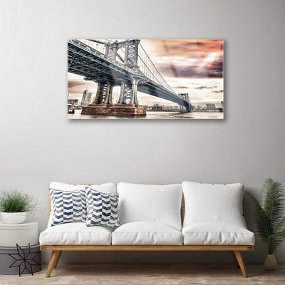 Plexiglas® Wall Art Bridge architecture grey brown