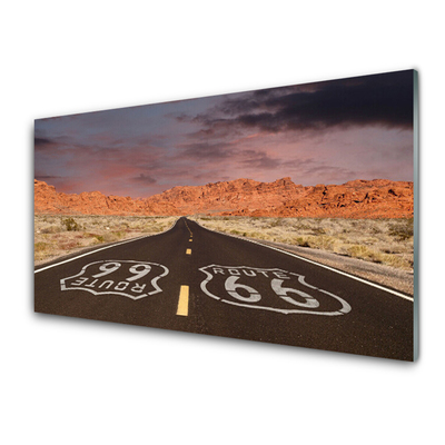 Plexiglas® Wall Art Road landscape black white