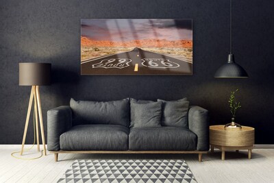 Plexiglas® Wall Art Road landscape black white