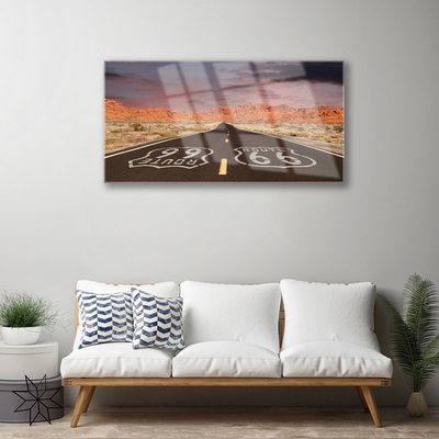 Plexiglas® Wall Art Road landscape black white