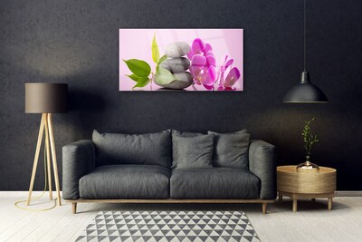 Plexiglas® Wall Art Flower stones leaves floral pink grey green