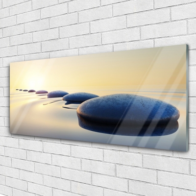 Plexiglas® Wall Art Water stones art blue yellow