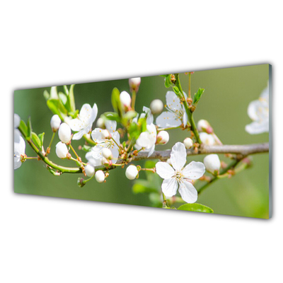 Plexiglas® Wall Art Branches flowers floral green white