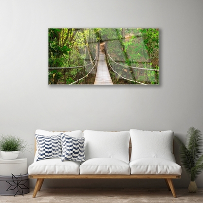 Plexiglas® Wall Art Bridge forest nature brown green