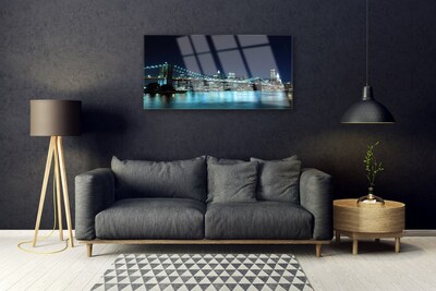 Plexiglas® Wall Art Bridge sea architecture blue