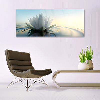 Plexiglas® Wall Art Flower water art white blue