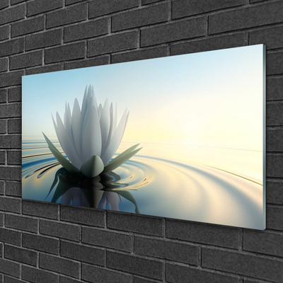 Plexiglas® Wall Art Flower water art white blue
