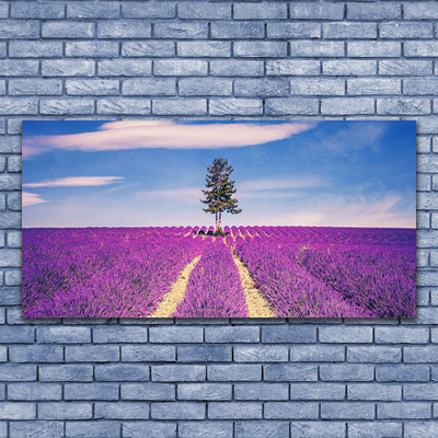 Plexiglas® Wall Art Meadow tree landscape pink brown