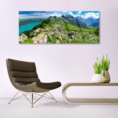 Plexiglas® Wall Art Mountains nature grey green