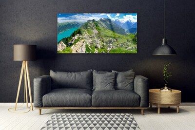 Plexiglas® Wall Art Mountains nature grey green