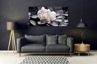 Plexiglas® Wall Art Flower stones art white black