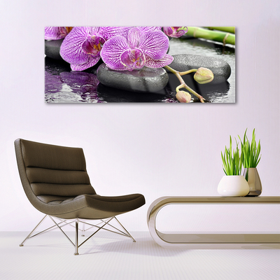 Plexiglas® Wall Art Flower stones floral pink grey