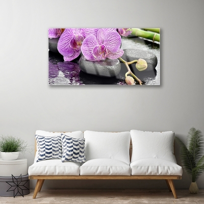 Plexiglas® Wall Art Flower stones floral pink grey