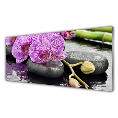 Plexiglas® Wall Art Flower stones floral pink grey