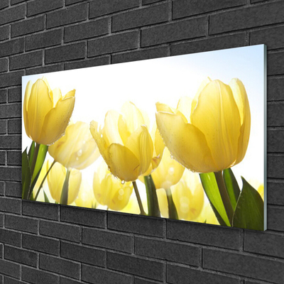 Plexiglas® Wall Art Tulips floral yellow