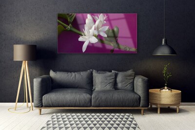 Plexiglas® Wall Art Flower stalks floral white green