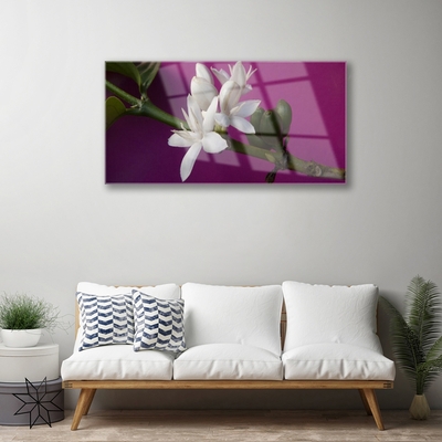 Plexiglas® Wall Art Flower stalks floral white green