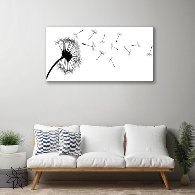 Plexiglas® Wall Art Dandelion floral black grey