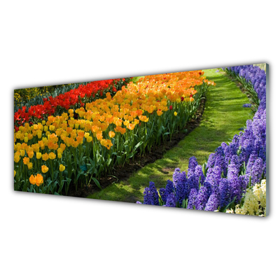 Plexiglas® Wall Art Flowers floral green red yellow purple