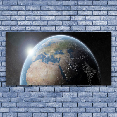 Plexiglas® Wall Art Globe universe brown blue green