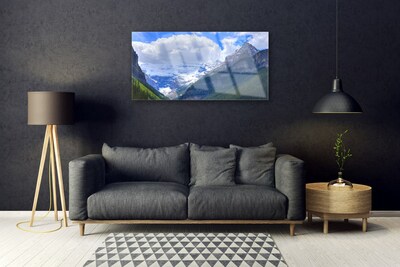 Plexiglas® Wall Art Mountains landscape grey blue white green