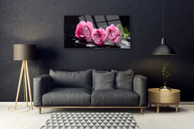 Plexiglas® Wall Art Roses stones floral red black