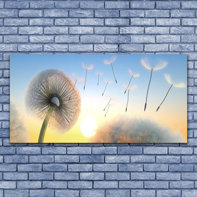 Plexiglas® Wall Art Dandelion floral white grey