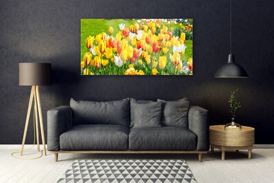 Plexiglas® Wall Art Tulips floral yellow red white