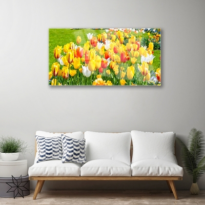 Plexiglas® Wall Art Tulips floral yellow red white