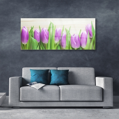 Plexiglas® Wall Art Tulips floral pink green