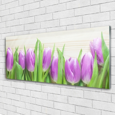 Plexiglas® Wall Art Tulips floral pink green