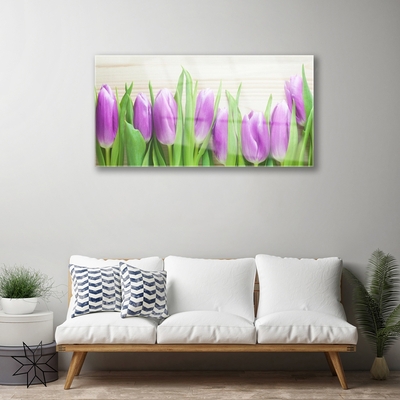 Plexiglas® Wall Art Tulips floral pink green