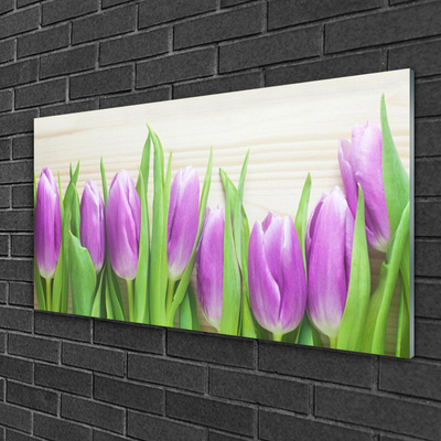 Plexiglas® Wall Art Tulips floral pink green