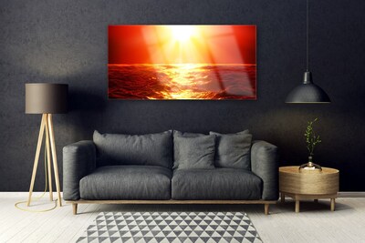 Plexiglas® Wall Art Sun sea landscape yellow orange