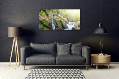 Plexiglas® Wall Art Sun waterfall rainbow nature multi