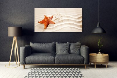 Plexiglas® Wall Art Starfish sand art orange white brown
