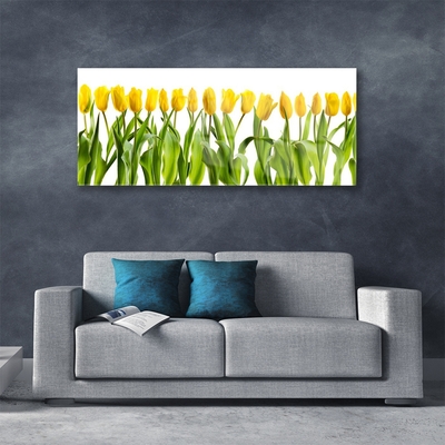 Plexiglas® Wall Art Tulips floral green yellow