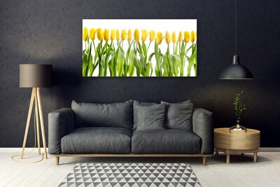 Plexiglas® Wall Art Tulips floral green yellow