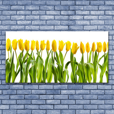 Plexiglas® Wall Art Tulips floral green yellow