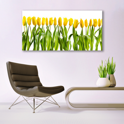 Plexiglas® Wall Art Tulips floral green yellow