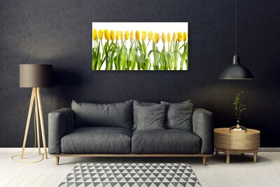 Plexiglas® Wall Art Tulips floral green yellow