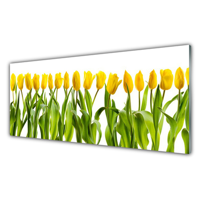 Plexiglas® Wall Art Tulips floral green yellow