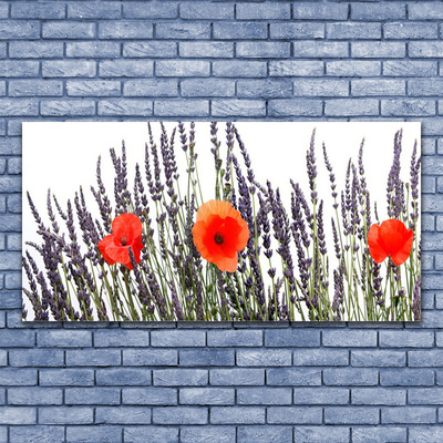 Plexiglas® Wall Art Flowers floral purple red green