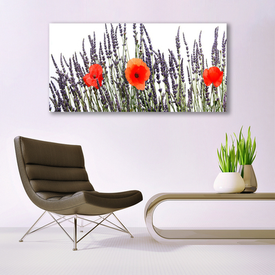 Plexiglas® Wall Art Flowers floral purple red green