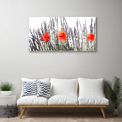 Plexiglas® Wall Art Flowers floral purple red green