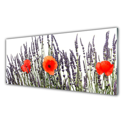 Plexiglas® Wall Art Flowers floral purple red green